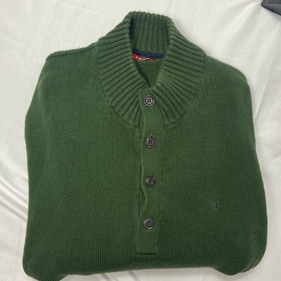 IZOD Green Knit Button Up Heavy Sweater - Picture 7 of 7